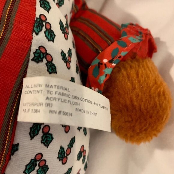 Vintage Christmas Reindeer Plush 12 Inch Stuffed Animal Toy Brown - Picture 7 of 9